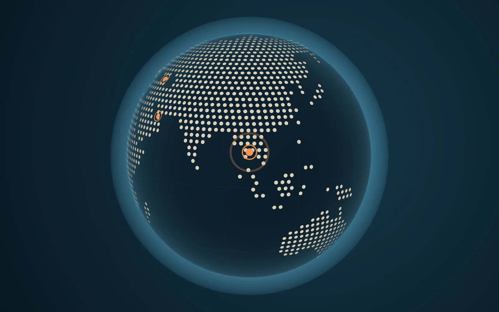 Le globe avec une autre destination choisie